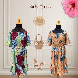  Hot Sale Rayon Floral Kids Dress